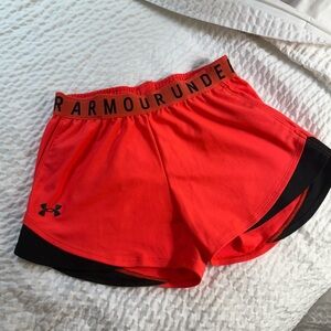 Under Armour Women's Bright Orange/Red Athletic Shorts